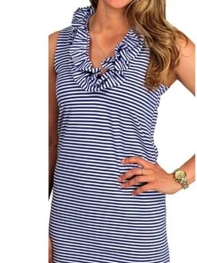 Sailor - Sailor Ruffled Neck Sleeveless Dress Small
